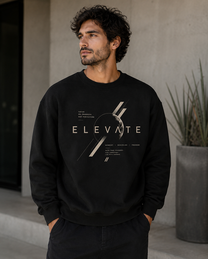 ELEVATE Graphic Sweater – Zwart