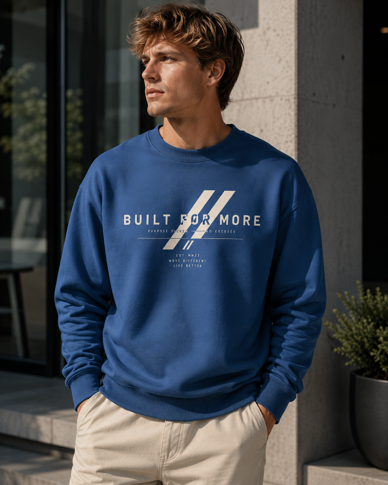 BUILT FOR MORE Graphic Sweater