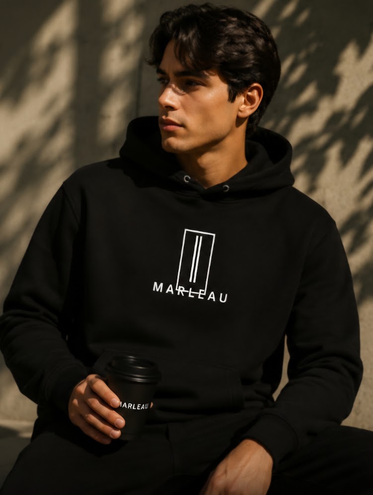 MARLEAU Heavyweight - Axis Hoodie Black