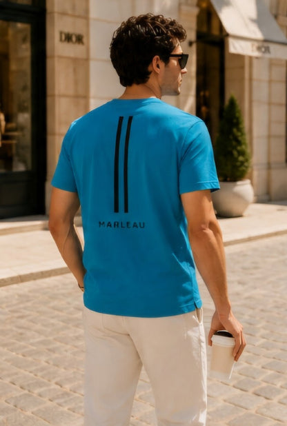 MARLEAU Essential T-Shirt | White & Blue Edition
