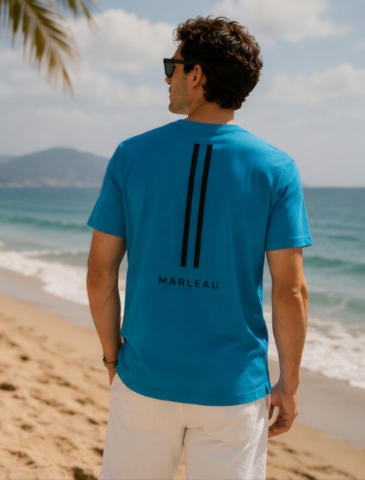 MARLEAU Essential T-Shirt | White & Blue Edition