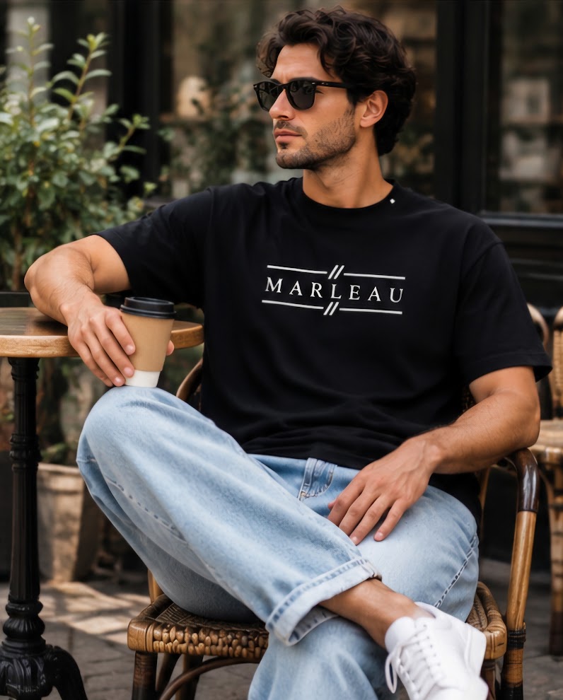 Zwarte Heren T-shirt met Signature Print