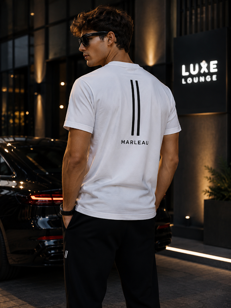 MARLEAU Essential T-Shirt | White & Blue Edition