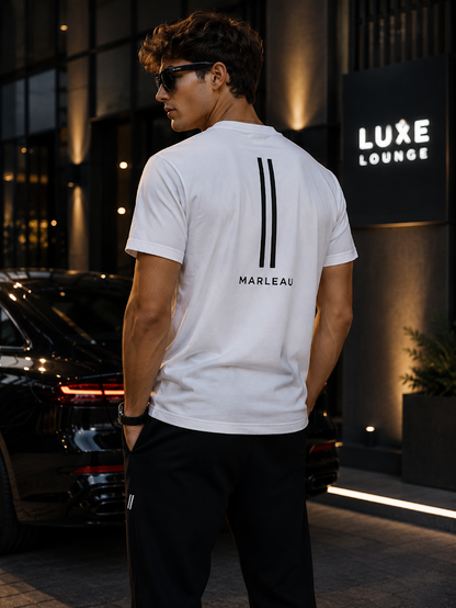 MARLEAU Essential T-Shirt | White & Blue Edition