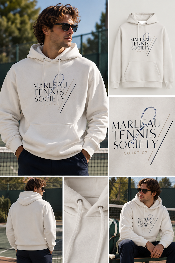 MARLEAU Tennis Society Hoodie – Heren Hoodie met Grafische Print
