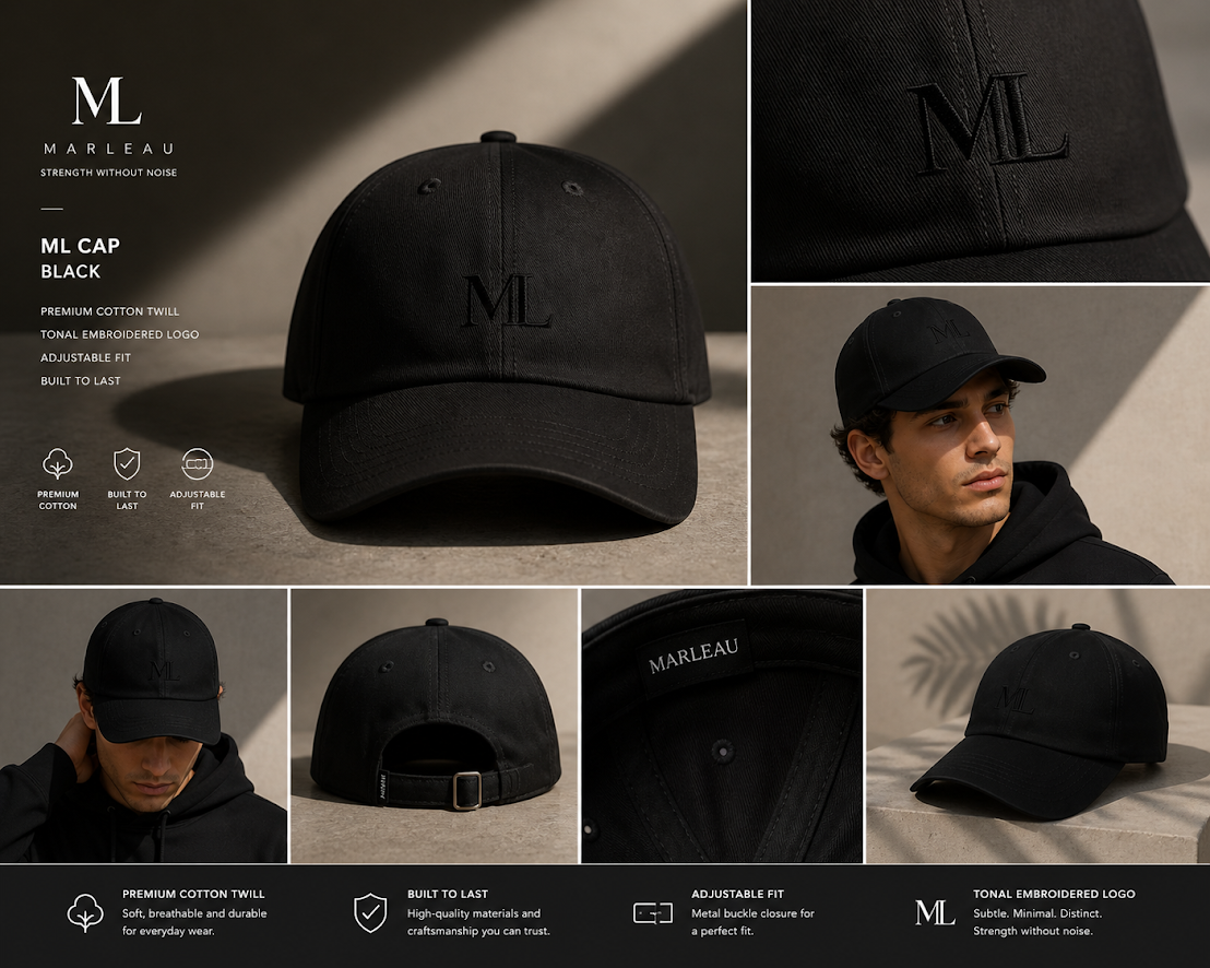 MARLEAU Signature - ML Cap Tonal Black