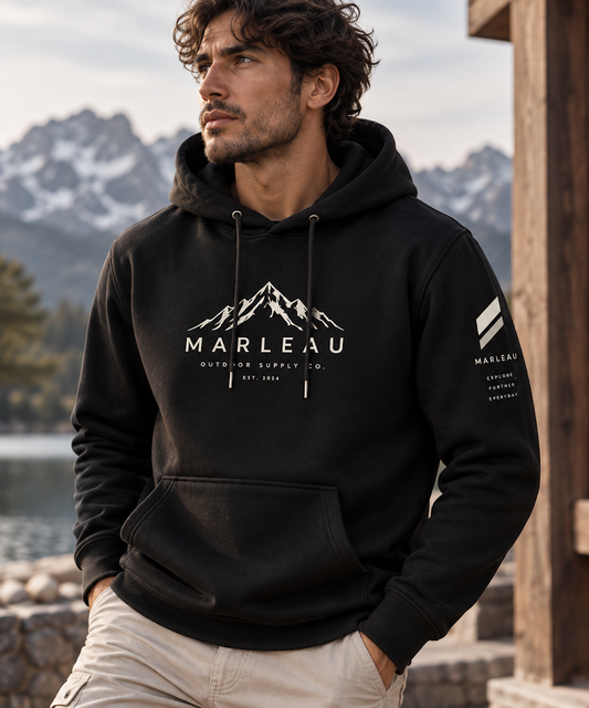 MARLEAU Outdoor Hoodie Heren –  met Bergprint