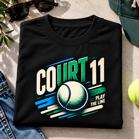 MARLEAU Court 11 T-Shirt Heren – Tennis Graphic Tee