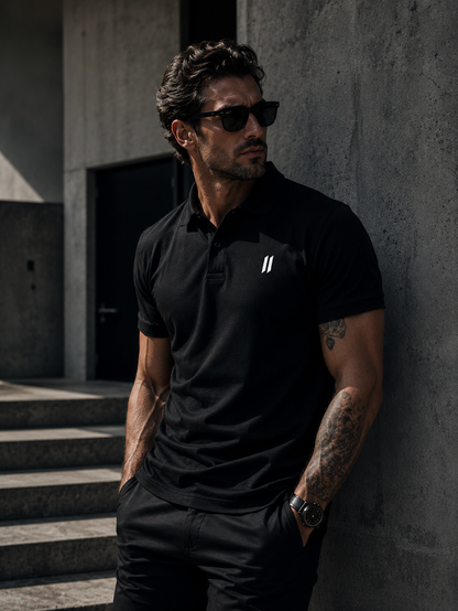 MARLEAU | AXIS Premium pique polo shirt-black