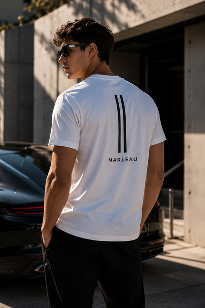 MARLEAU Essential T-Shirt | White & Blue Edition