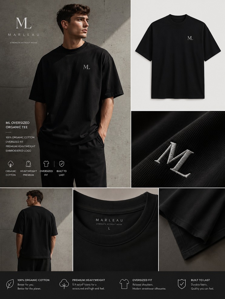 MARLEAU Heavyweight - T-Shirt Black