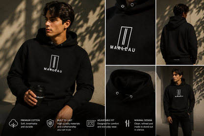 MARLEAU Heavyweight - Axis Hoodie Black
