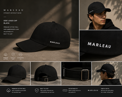 MARLEAU Signature - Side Logo Cap Black
