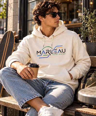 MARLEAU Court System Hoodie Heren – Hoodie met Grafische Print