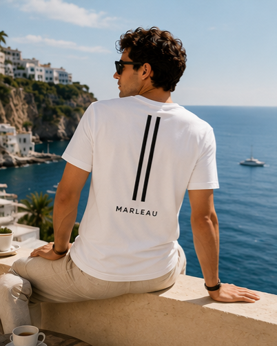 MARLEAU Essential T-Shirt | White & Blue Edition