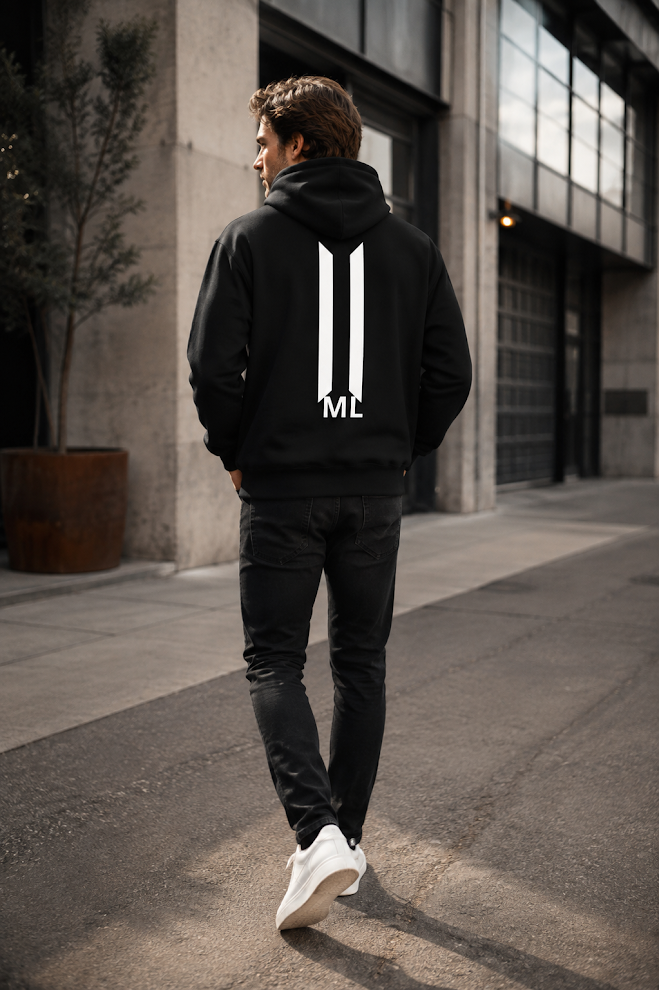 ML Vertical Hoodie – Zwart