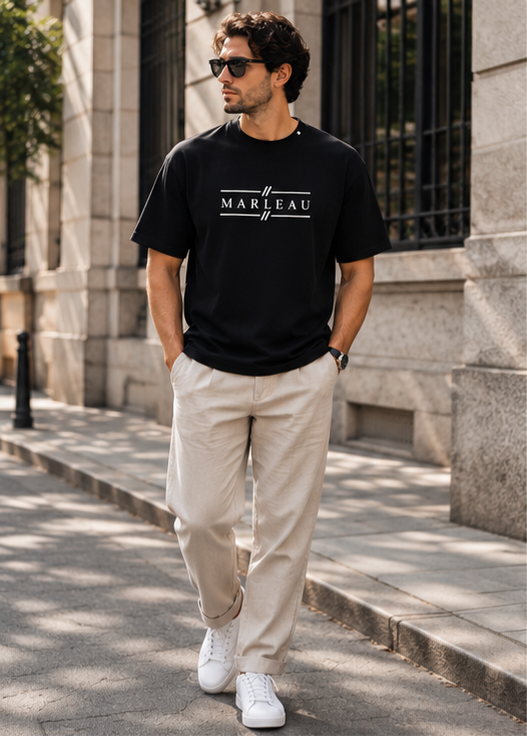 Zwarte Heren T-shirt met Signature Print