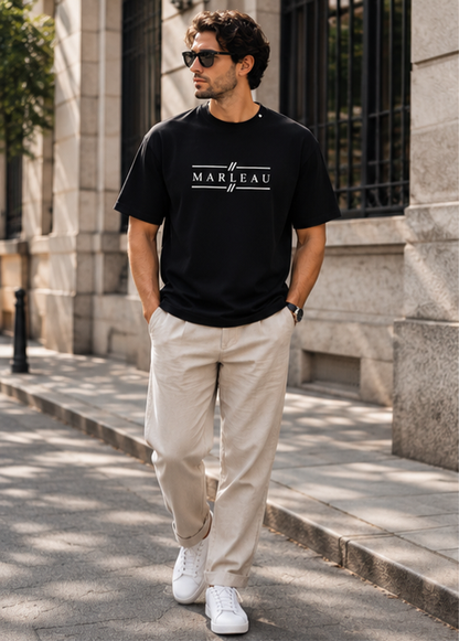 Zwarte Heren T-shirt met Signature Print