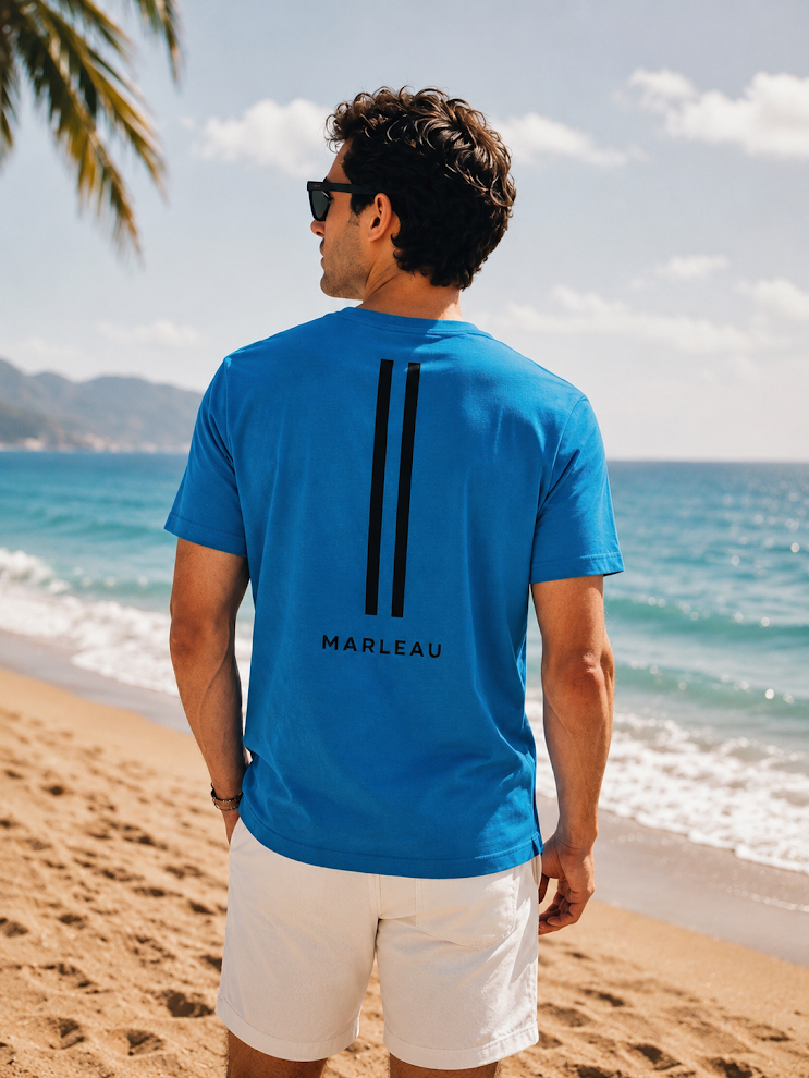 MARLEAU Essential T-Shirt | White & Blue Edition